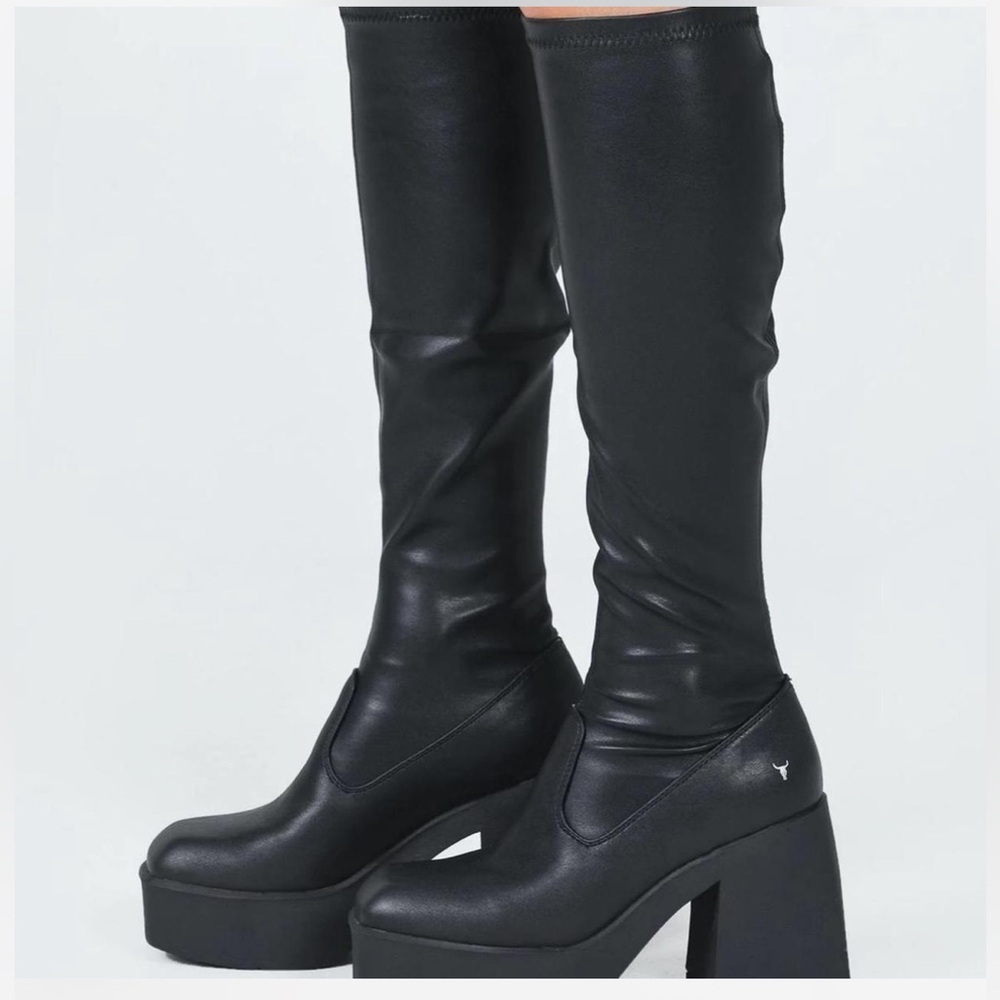 Windsor Smith Black Platform Over-the-Knee Boots